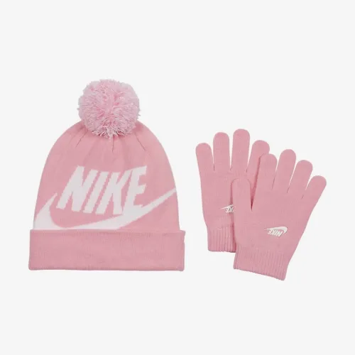 Nike Big детские Beanie and Gloves Box набор Pink