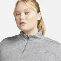 Nike Dri-FIT Swift Element UV женская 1/4-Zip Running Top (большие размеры) цвет серый
