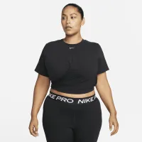 Nike Dri-FIT One Luxe женская Twist Cropped Short-Sleeve Top (большие размеры) цвет черный