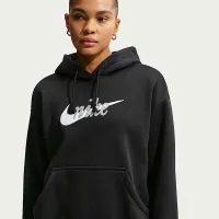 Nike Sportswear Phoenix Fleece женская оверсайз Logo Толстовка с капюшоном цвет черный