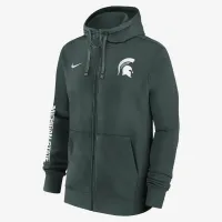 Michigan State Spartans Sideline Team Issue мужские Nike College Full-Zip Толстовка с капюшоном цвет зеленый