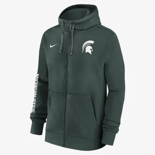 Michigan State Spartans Sideline Team Issue чоловічі Nike College Full-Zip Толстовка з капюшоном колір зелений