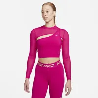 Nike Pro жіноча Long-Sleeve Cropped Top Pink