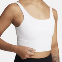 Nike Zenvy Rib женская Light-Support Non-Padded Longline Sports Bra цвет белый