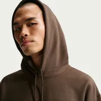 Nike Solo Swoosh мужские Pullover Толстовка с капюшоном цвет коричневый
