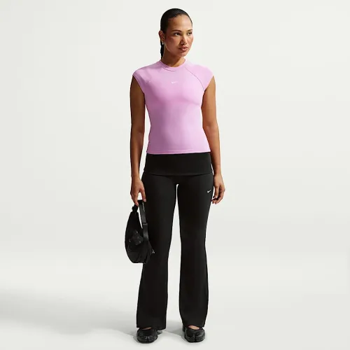 Nike Sportswear Chill Knit женская Mid-Rise Tight Ribbed Pants цвет черный