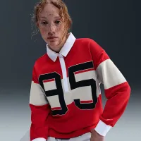 Nike Sportswear жіноча Long-Sleeve Graphic Polo Top колір червоний