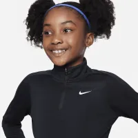 Nike Girls' Dri-FIT Long-Sleeve 1/4-Zip Top колір чорний