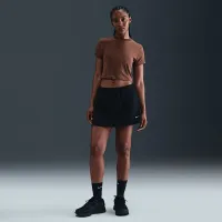 Nike Sportswear Chill Knit жіноча Cropped футболка колір коричневий