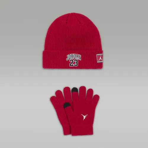 Nike Jordan Big детские 2-Piece 23 Jersey Beanie набор цвет красный