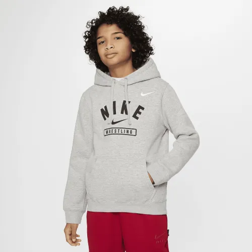 Nike Big дитячі Wrestling Pullover Толстовка з капюшоном колір сірий
