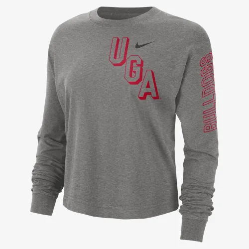 Georgia Heritage женская Nike College Boxy Crew-Neck футболка цвет серый
