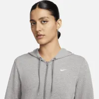 Nike Dri-FIT One женская Full-Zip French Terry Толстовка с капюшоном цвет серый