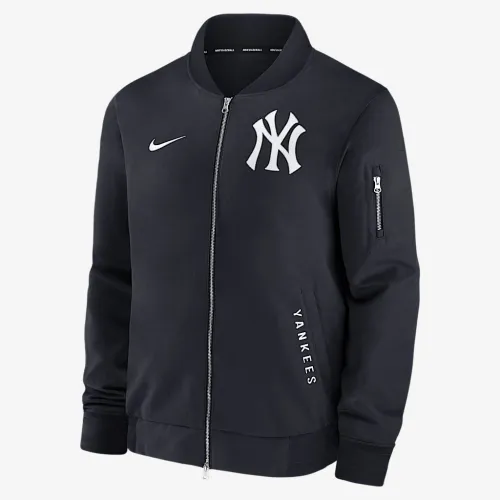 New York Yankees Authentic Collection Dugout чоловічі Nike MLB Full-Zip Bomber Куртка блакитний