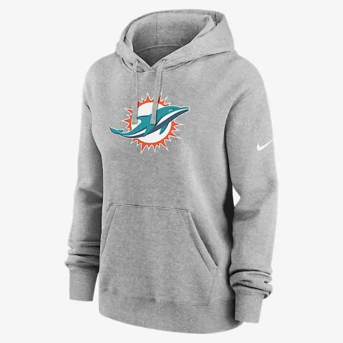 Miami Dolphins Club жіноча Nike NFL Pullover Толстовка з капюшоном колір сірий