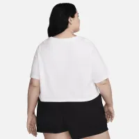 Nike Sportswear Essential женская Cropped Logo футболка (большие размеры) цвет белый
