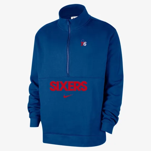Philadelphia 76ers Club Courtside чоловічі Nike NBA 1/2-Zip Top блакитний