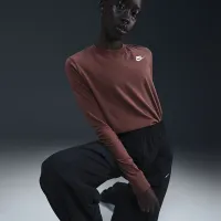 Nike Sportswear Club жіноча Long-Sleeve футболка колір коричневий