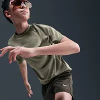 Nike Multi Big детские Dri-FIT Short-Sleeve Top цвет зеленый