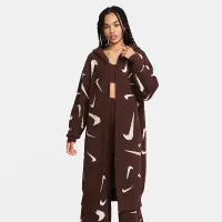 Nike Sportswear Phoenix Cozy Букле женская Loose Long Knit Cardigan цвет коричневый