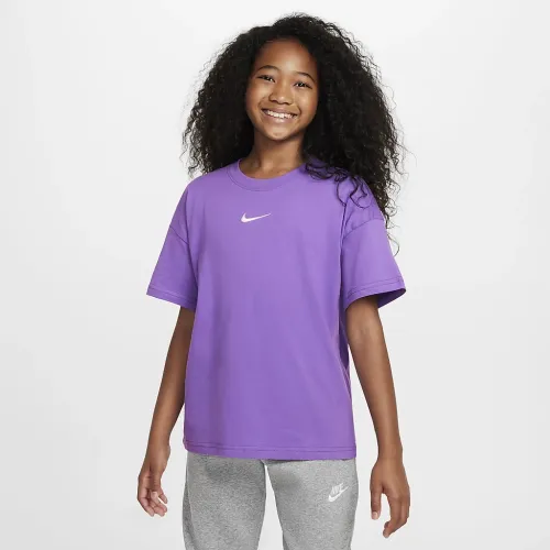 Nike Sportswear Essential Big детские (Girls') футболка цвет фиолетовый
