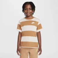 Nike Little дитячі Rugby Stripe футболка колір коричневий