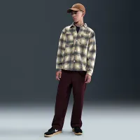 Nike SB Big детские Long-Sleeve Button Down Shirt цвет коричневый