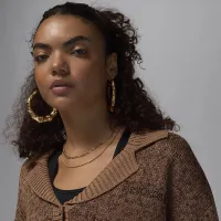 Nike Air Jordan жіноча Knit Cardigan колір коричневий