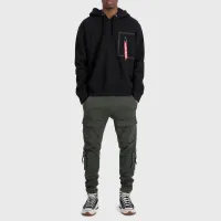 Кофта/футболка Alpha Industries Taped Pocket Hoody 13833203 - Чорна