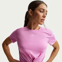 Nike One Classic Twist женская Dri-FIT Short-Sleeve Top цвет фиолетовый