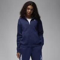 Nike Jordan Brooklyn Fleece женская Full-Zip Толстовка с капюшоном синий