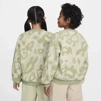 Nike Sportswear Big дитячі оверсайз Fleece Crew-Neck світшот колір зелений