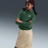 Nike Sportswear Club Fleece Big детские Pullover Толстовка с капюшоном цвет зеленый