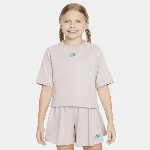 Nike Sportswear Big дитячі (Girls') Short-Sleeve Top колір фіолетовий