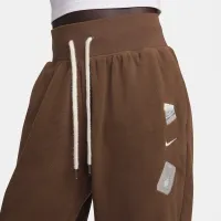 Nike Naomi Osaka Phoenix Fleece женская С высокой Талией оверсайз Pants цвет коричневый