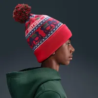 Nike Peak Big детские Standard Cuff Beanie цвет красный