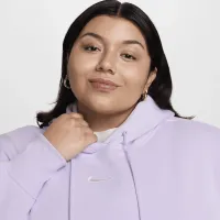 Nike Sportswear Phoenix Fleece женская оверсайз Pullover Толстовка с капюшоном (большие размеры) цвет фиолетовый