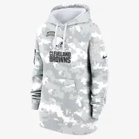 Cleveland колір коричневийs Salute to Service Primary Edge Club жіноча Nike NFL Pullover Толстовка з капюшоном колір білий