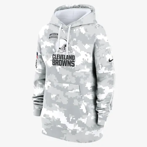 Cleveland колір коричневийs Salute to Service Primary Edge Club жіноча Nike NFL Pullover Толстовка з капюшоном колір білий