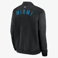 Miami Marlins Authentic Collection Dugout чоловічі Nike MLB Full-Zip Bomber Куртка колір чорний