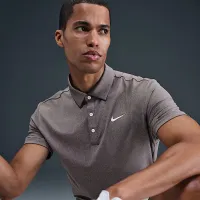 Nike Tour чоловічі Dri-FIT Heatheколір червоний для гольфу Polo колір коричневий