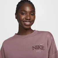 Nike Sportswear Phoenix Fleece женская оверсайз Cropped Crew-Neck свитшот цвет фиолетовый
