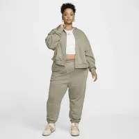 Nike Sportswear Chill Terry женская Loose Full-Zip French Terry Толстовка с капюшоном (большие размеры) цвет зеленый