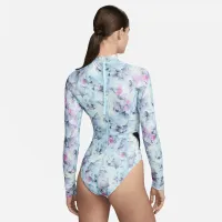 Nike Swim Hydralock Fusion женская Long-Sleeve One-Piece Swimsuit синий