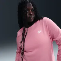 Nike Sportswear Club Fleece жіноча Crew-Neck світшот (великі розміри) Pink