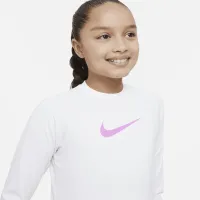 Nike Swoosh Big Kids' (Girls') Long-Sleeve Hydroguard White