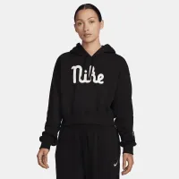 Nike Sportswear Club Fleece женская оверсайз Cropped Толстовка с капюшоном цвет черный
