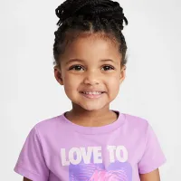 Nike Little детские Lover to the Max Graphic футболка цвет фиолетовый