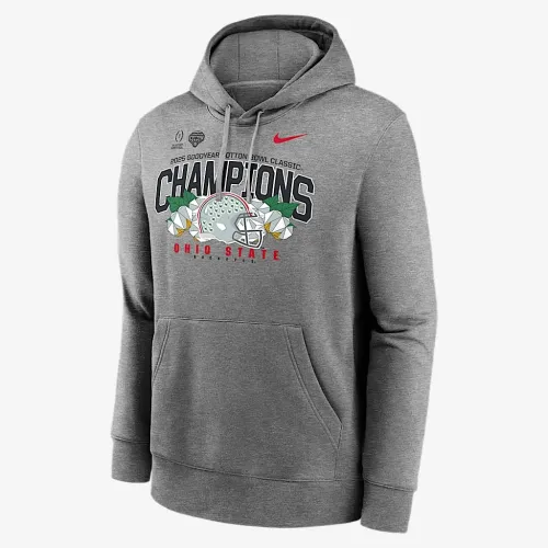 Ohio State Buckeyes 2025 College Football Playoff Semifinal Bowl Champions Club мужские Nike College Pullover Толстовка с капюшоном цвет серый