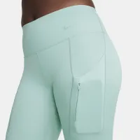 Nike Go жіноча Firm-Support Mid-Rise Full-Length лосіни з кишенямиколір зелений